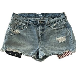 Old Navy Jean shorts size 6 with American flag accents